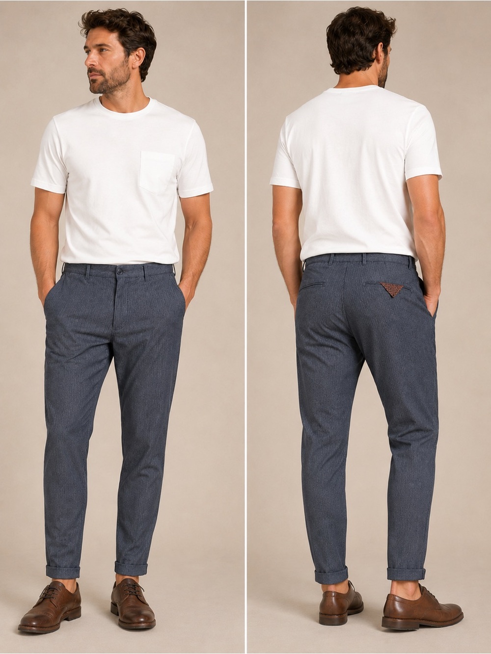 Scotch & Soda Men’s Pinstripe Tapered Fit Trouser Pants Gray Size 33x34